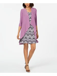 R&M RICHARDS Womens Purple Open Front Solid Jacket Petites Size: 10P - Picture 1 of 6
