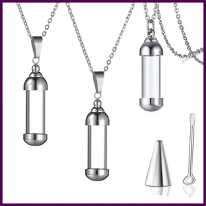 Contenedor de vidrio de acero inoxidable que se puede abrir frasco tubo urna recuerdo cremación cenizas - Imagen 1 de 27