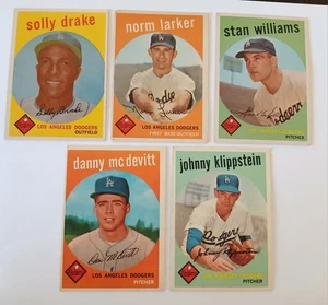 1959 Topps Dodgers Partial Team Set (5) Drake, Parker, Klippstein, McDevitt + - Picture 1 of 1