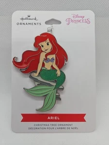 2022 Hallmark Little Mermaid Ariel Flat Metal Enameled Christmas Ornament Disney - Picture 1 of 5
