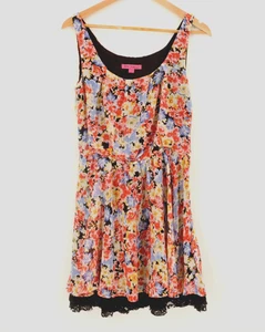 Betsey Johnson Floral Dress Garden Party Y2K Lace Bloomcore Indie Retro Size 6 - Picture 1 of 12