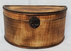 Klappbare Holzkiste halbrund ideal für Schmuck Aufbewahrung Geld - Bild 1 von 6