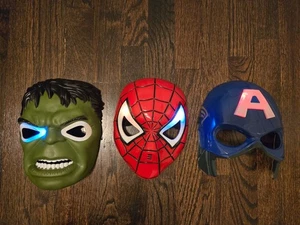 Superhero Costume Mask Hulk Spiderman Captain America Toddler Kids 3Pc Halloween - Picture 1 of 7