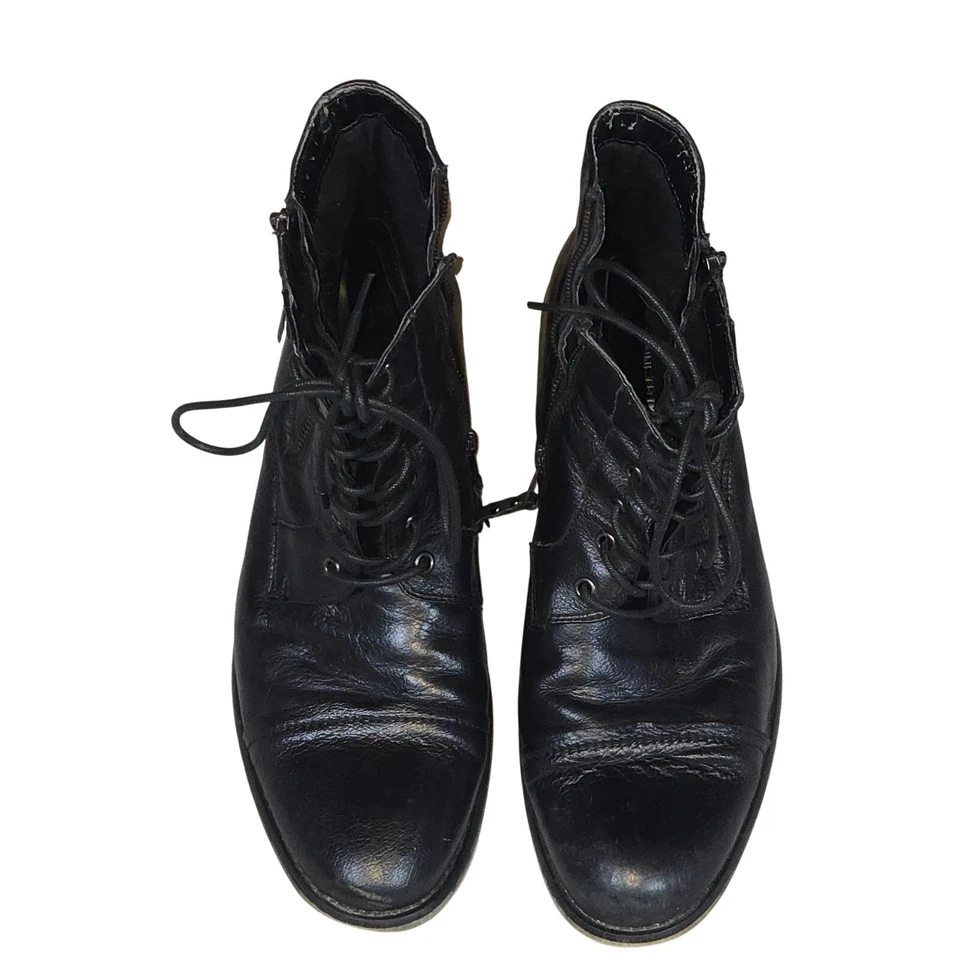 Мужские кожаные сапоги Kenneth Cole Reaction на шнуровке черные размер 10 М - Изображение 1 из 4