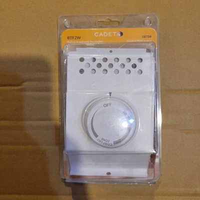 CADET BTF2W BUILT IN BASEBOARD BASE BOARD THERMOSTAT 08734 DOUBLE POLE NEW - Image 1 of 4