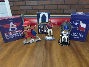 Texas Rangers Bobblehead Lot 3x jambes de danse Beltre Super Hamels House Bannister - Photo 1/8