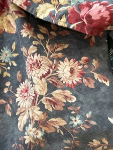 Ralph Lauren Chadwick Blue Floral Ocean Wash Queen Ruffled Bedskirt VINTAGE - Picture 1 of 4