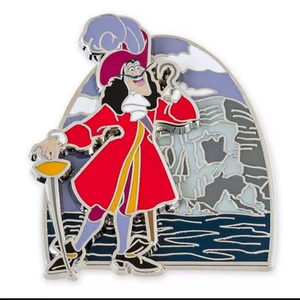 New 2023 Disney Peter Pan Captain Hook at Skull Rock Pin w/Card Villains Series - Imagen 1 de 3
