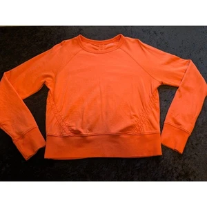 Athleta L/S Orange Semi Cropped Shirt Sz XS Women's Activewear Running Workout - Picture 1 of 4