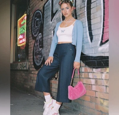 Pantalones capri Sandro Sportswear Control Crop azul marino talla 14 estilo # T11209S Foto 1 de 4