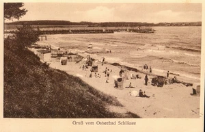 AK Ostseebad SCHILKSEE Strand Stempel KIEL FRIEDRICHSORT 1929 - Bild 1 von 1