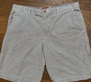 Men's Blue And White Preppy Checkered Shorts Tailored Fit Classic Size 38 Merona - Picture 1 of 19