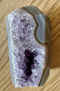 Torre a punti cristallo quarzo trasparente ametista geode naturale agata blu bella 2 libbre - Foto 1 di 22