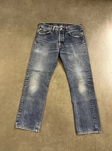 Levis 501 Button Fly Jeans Distressed Worn Faded 33 x 30 Classic Straight - Bild 1 von 12