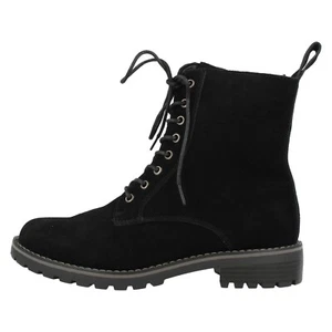 Mujer Spot On ante Negro Botines Bajos, Talla GB 4A 8:F5R1206 - Imagen 1 de 9