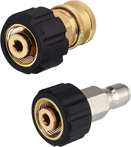 M22 Quick Connect Adapter Female to 3/8'' Male Connector Set for Pressure Washer - Picture 1 of 12