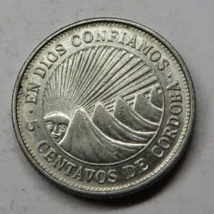 Nicaragua 5 Centavos 1972 Nickel Clad Steel KM#24.2a - Picture 1 of 2