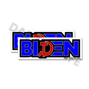 Biden Communism - Hammer and Sickle Stickers Anti Joe Biden Decal 2pk 5" wide - Picture 1 of 2