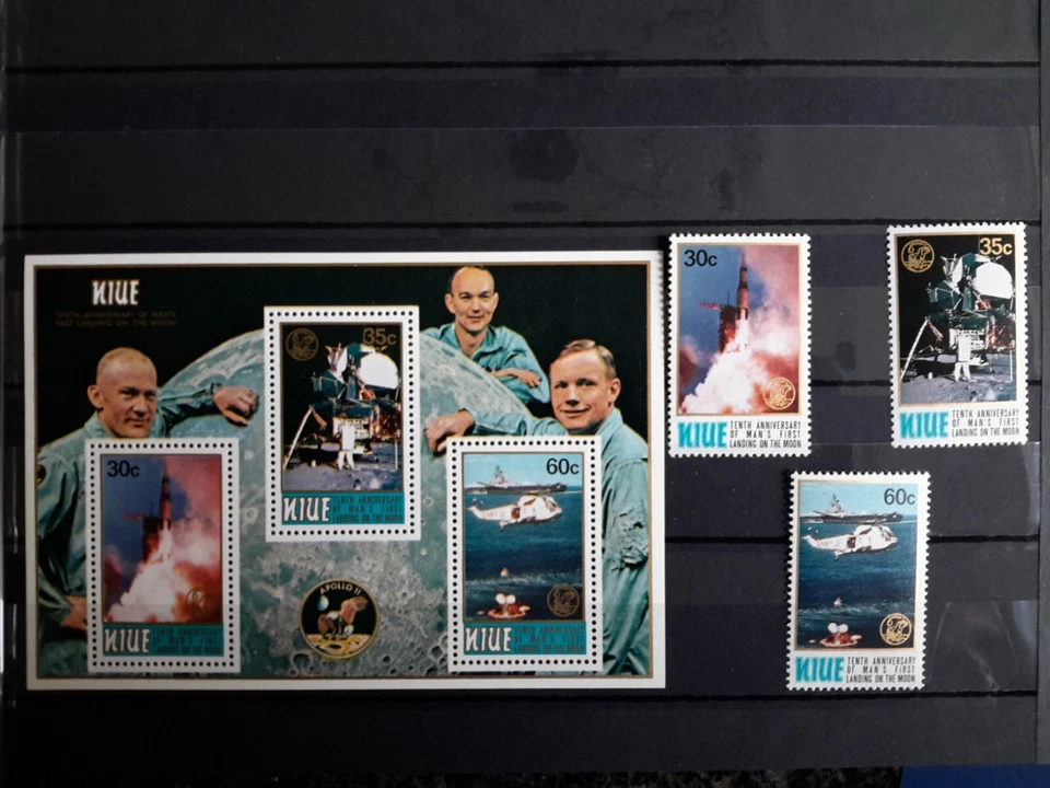 纽埃,Sc #257a,全新邮票,1979 年,S/S,太空,阿波罗二世,登月 — 第 1/1 张图片