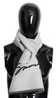 Givenchy Unisex White Scarf Wool Silk Fringes Warm Winter Long Casual Shawl Wrap