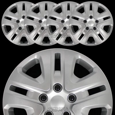 Juego de 4 cubiertas de rueda plateadas de 17" tapacubos de llanta completa para neumáticos R17 y ruedas de acero Foto 1 de 4