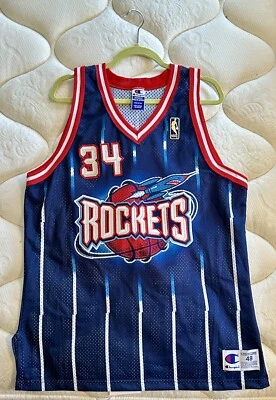 Vintage 50th Anniversary Gold Rockets Hakeem Olajuwon Champion Jersey Mens 48 - Image 1 of 3