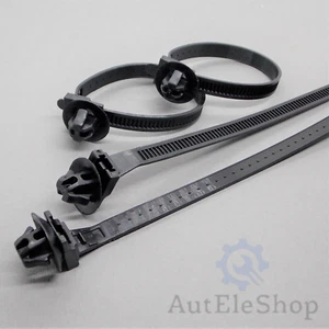 10x Karosserie Kabelbinder mit Befestigung Clips Motorraum Universal - Bild 1 von 2