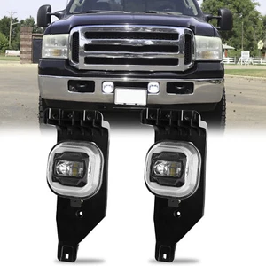 DOT Bumper Driving LED Fog Lights Flood Beam For Ford F250 Super Duty 2005-2007 - Foto 1 di 12
