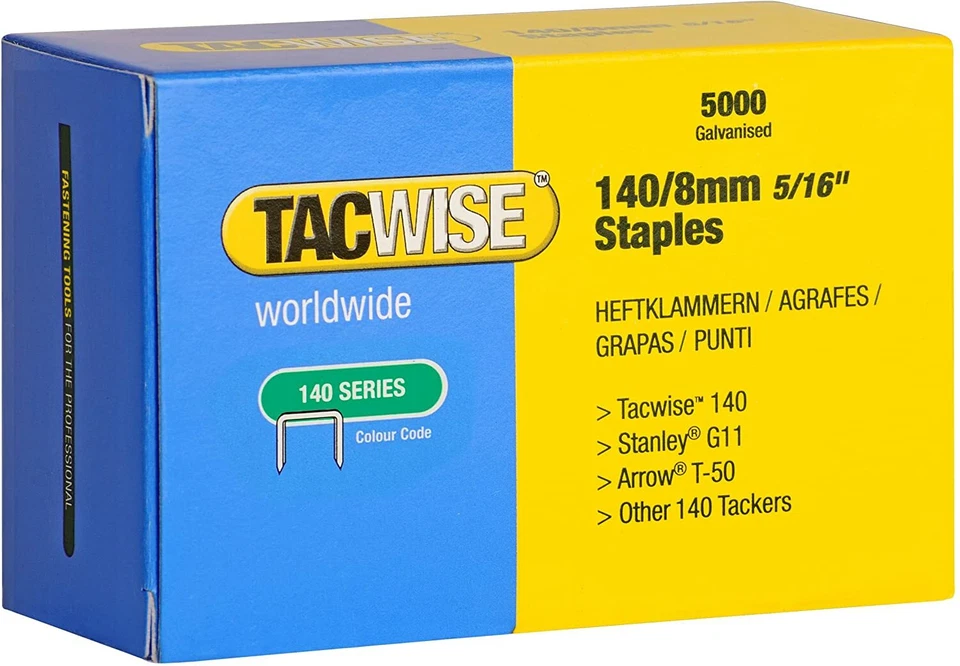 Tacwise Series 140 8mm Staples 20 x Boxes Of 5000 Staples Carpet Fitting & DIY - Image 1 of 1
