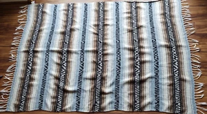 Aztec Southwestern Blanket/ Throw 66 x 46 Andres Cuamatzi Mexico Mexican Textile - Picture 1 of 15