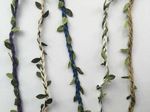 1 yard Natural Twine String with Leaf Rustic Wedding Centrepieces Vintage - Picture 1 of 21
