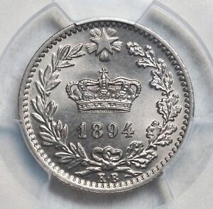 1894, Italy, Umberto I. Cu-Ni 20 Centesimi Coin. Very Low Pop 1/1! PCGS MS-66!