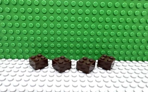 Lego 4 Dark Brown 2x2 brick block NEW - Picture 1 of 1