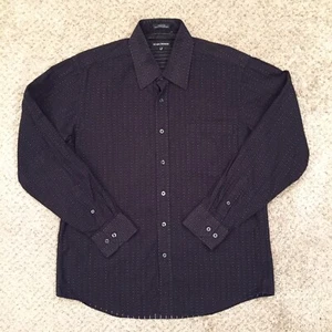 Michael Brandon Shirt Mens Large Black Striped Long Sleeve Button Up - Picture 1 of 10