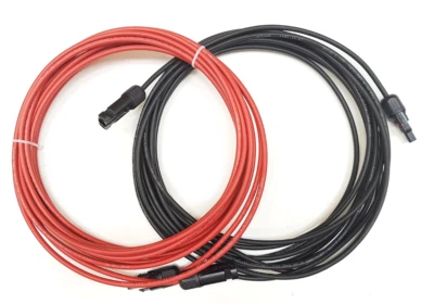 LIVING LEISURE 2 x 5m DC Nennleistung 4mm² Solar PV Kabel vorgecrimpt 1 Seite M&F Solar Stecker