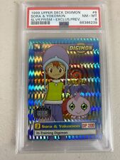 1999 Digimon Sora & Yokomon #6 Exclusive Preview Card Silver Prism Card PSA 8