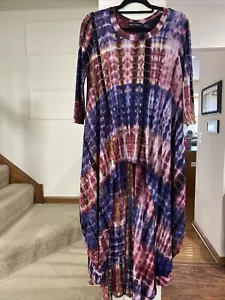 Miracle Berry Woman Maxi Dress Multicolored Tie Dye Hi-Low Ballon Hobo Small - Picture 1 of 13