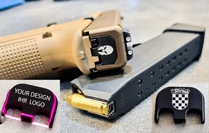 Glock Back Plate cerakote cnc aluminium laser engraved gravur custom deckplatte - Picture 1 of 5