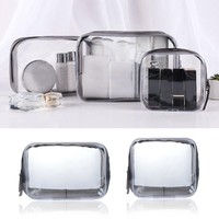 Clear Transparent PVC Travel Cosmetic Makeup Toiletry Organizer Zipper Bag Pouch