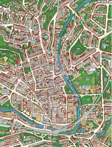 Cityscapes Rue Carte De Bain 400 Pièce Puzzle 470mm x 320mm ( HPY ) - Picture 1 of 1