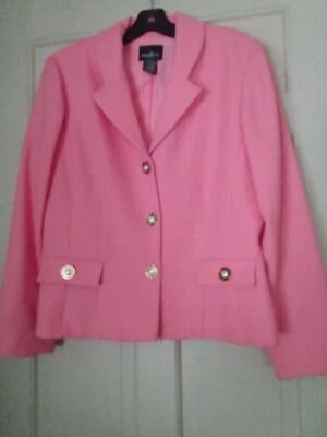 Chaqueta de traje para mujer Positive Attitude rosa coral manga 3/4 forrada talla 14 Foto 1 de 4