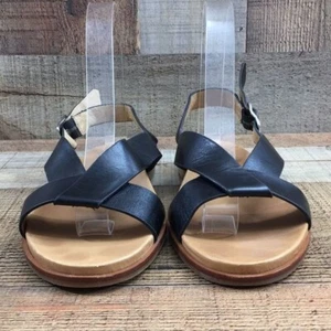 Corso Como Shoes Womens 6.5 M Black Slingback Buckle Sandals Peep Toe - Picture 1 of 12