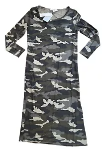 Nuevo con etiquetas Vestido Steve Madden BB Dakota Camuflado Can You See Me Now Manga Larga Abertura Pequeño - Imagen 1 de 7