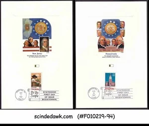 UNITED STATES USA - 1987 NEW JERSEY & PENNSYLVANIA SET OF 2 PROOFCARD - FDI - Picture 1 of 1