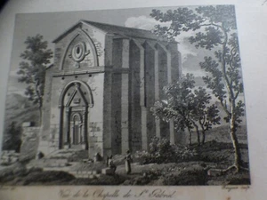 Gravure originale XIX eme - vue de la chapelle de st gabriel bouches du rhone - Picture 1 of 1