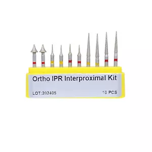 Juego de 10 fresas dentales de diamante Ortho IPR Kit reducción de esmalte interproximal FG - Imagen 1 de 4