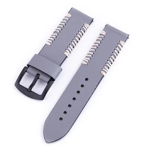 Cowhide Genuine Leather Watch Bands Wristwatch Straps Watch Parts Grey 24mm - Picture 1 of 4