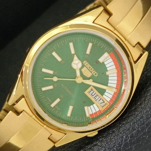 VINTAGE REFURBISHED SEIKO 5 AUTOMATIC 6309A JAPAN MENS GREEN WATCH a440801-1 - Picture 1 of 11