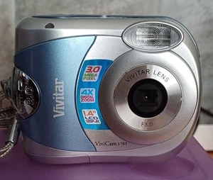 Vivitar Digital Camera Vivicam 3785 3.0MP Blue Silver + Case Tested Working - Picture 1 of 11