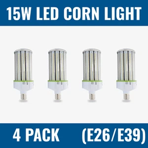 15W LED Corn Lamp – 5000 K Daylight (E26/E39), UL Listed, DLC Listed - Picture 1 of 2